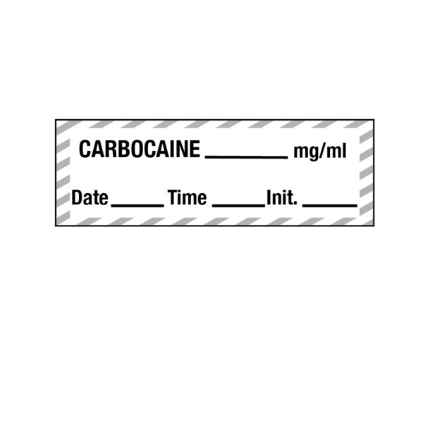 Tape, Carbocaine 1/2" x 500" White w/Gray stripes & Black